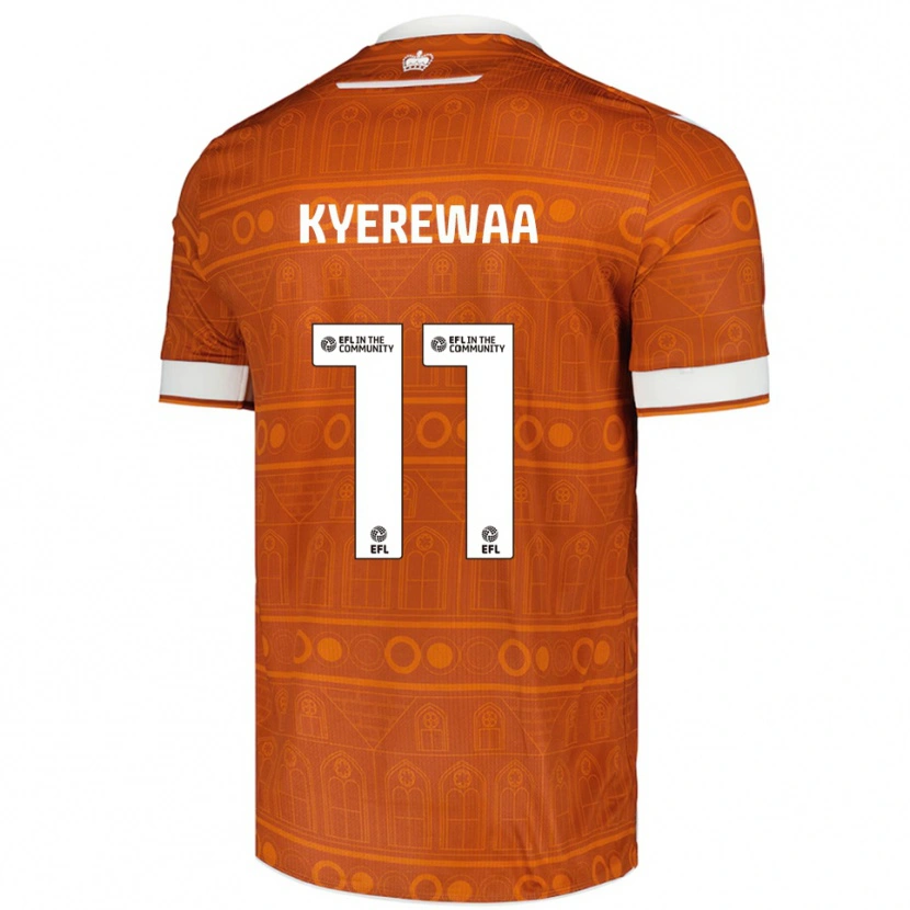 Danxen Hombre Camiseta Daniel Kyerewaa #11 Naranja Blanco 2ª Equipación 2025/26 La Camisa