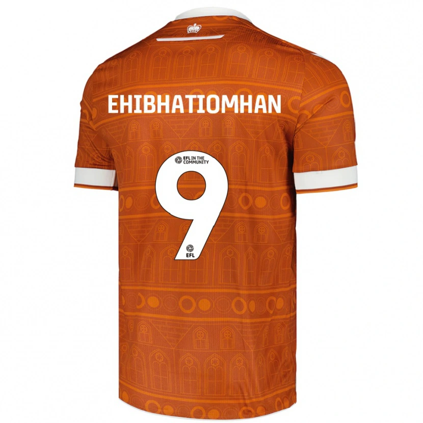 Danxen Hombre Camiseta Kelvin Ehibhatiomhan #9 Naranja Blanco 2ª Equipación 2025/26 La Camisa