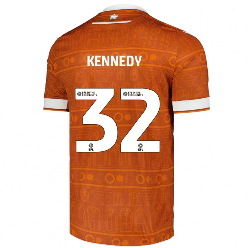 Danxen Hombre Camiseta Stevie Kennedy #32 Naranja Blanco 2ª Equipación 2025/26 La Camisa
