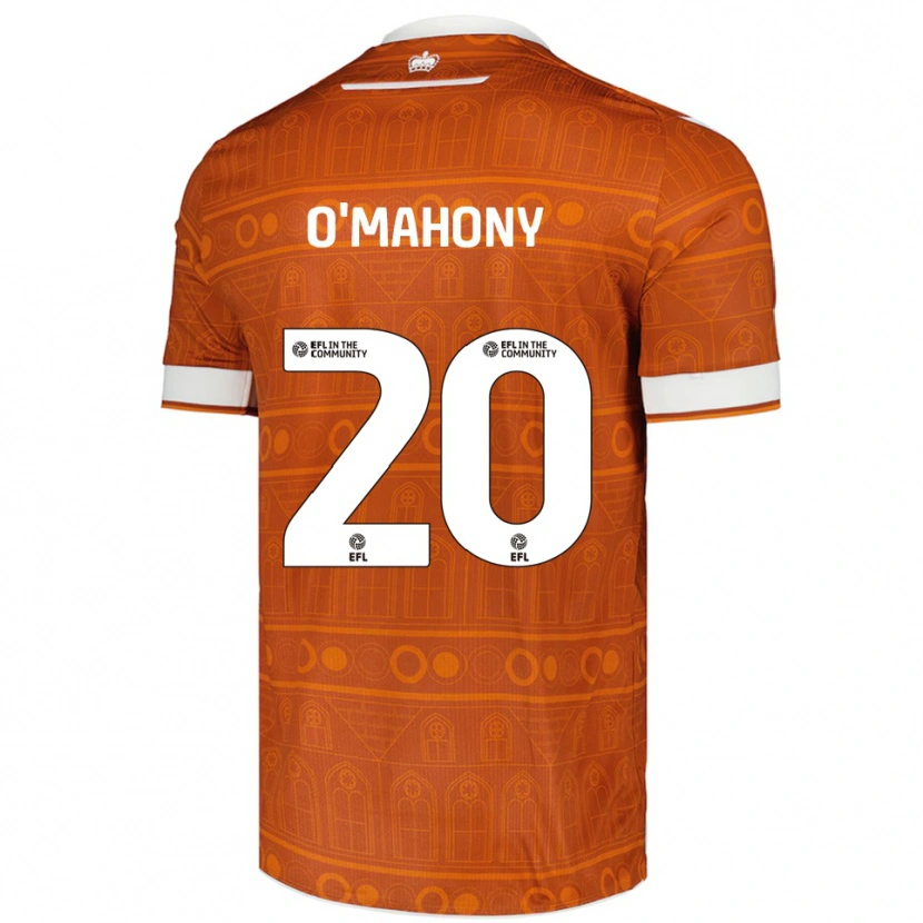 Danxen Hombre Camiseta Mark O'mahony #20 Naranja Blanco 2ª Equipación 2025/26 La Camisa