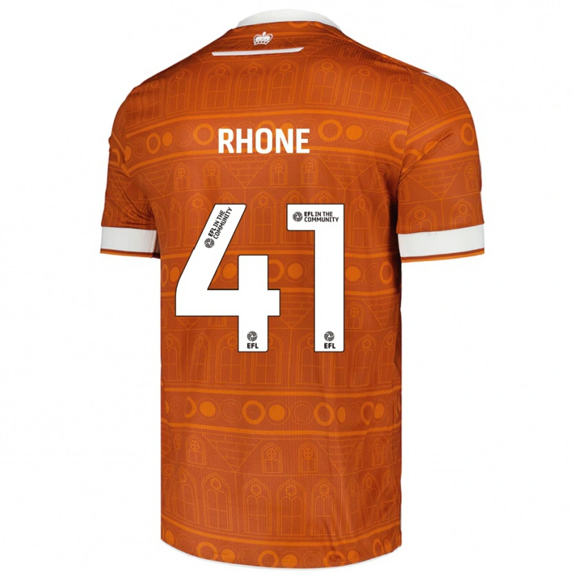 Danxen Hombre Camiseta Harrison Rhone #41 Naranja Blanco 2ª Equipación 2025/26 La Camisa