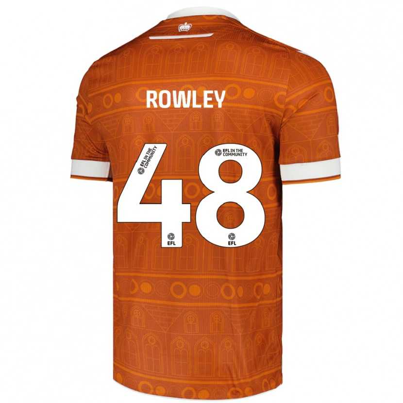 Danxen Hombre Camiseta Matthew Rowley #48 Naranja Blanco 2ª Equipación 2025/26 La Camisa