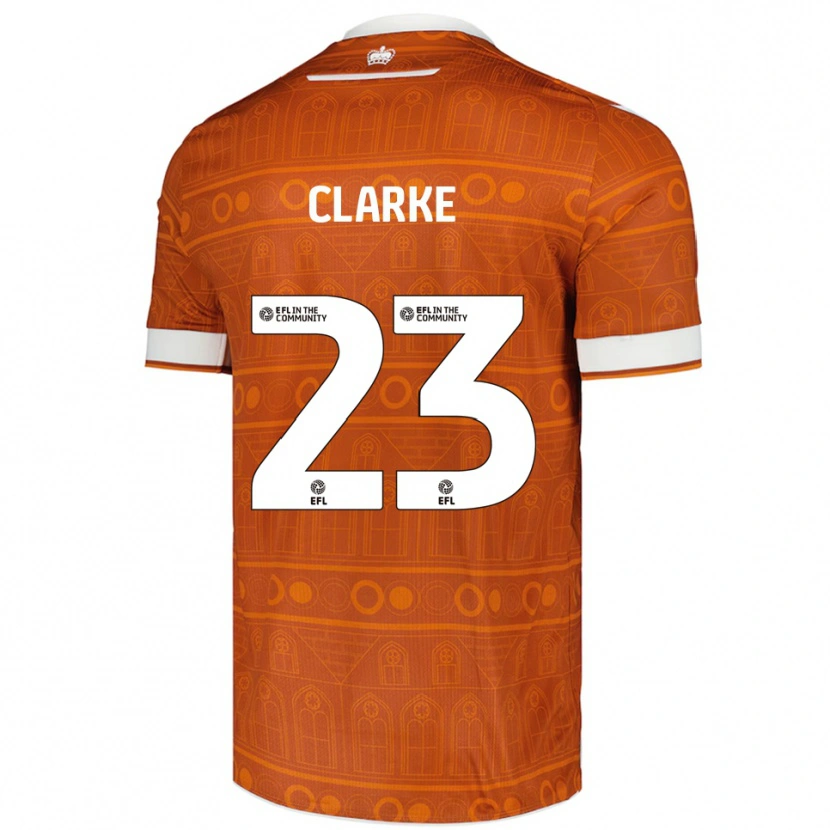 Danxen Hombre Camiseta John Clarke #23 Naranja Blanco 2ª Equipación 2025/26 La Camisa