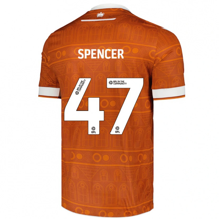 Danxen Hombre Camiseta Shay Spencer #47 Naranja Blanco 2ª Equipación 2025/26 La Camisa