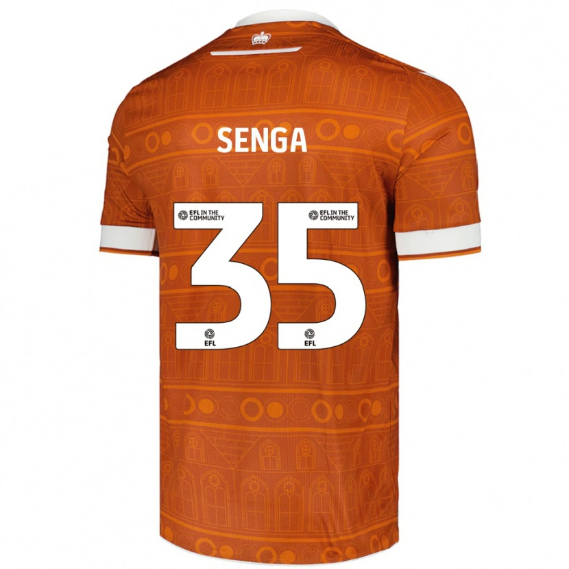 Danxen Hombre Camiseta Jack Senga #35 Naranja Blanco 2ª Equipación 2025/26 La Camisa