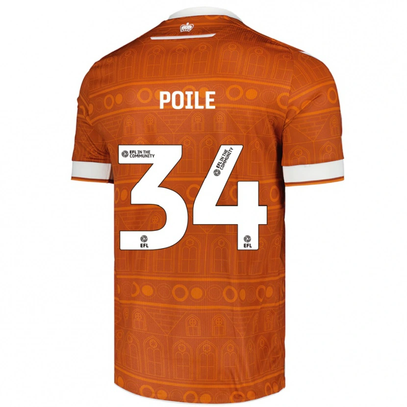 Danxen Hombre Camiseta Imogen Poile #34 Naranja Blanco 2ª Equipación 2025/26 La Camisa