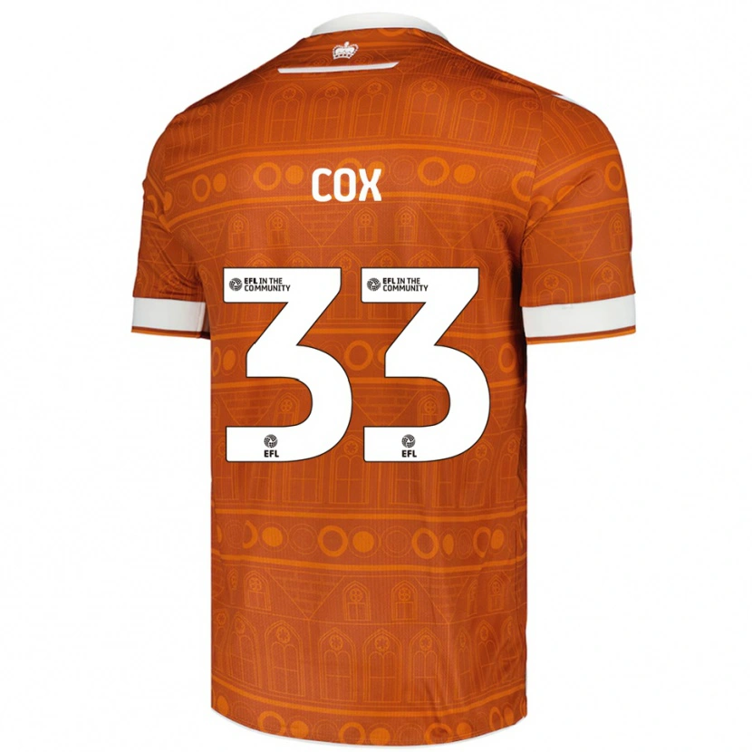 Danxen Hombre Camiseta Bella Cox #33 Naranja Blanco 2ª Equipación 2025/26 La Camisa