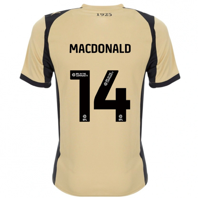 Danxen Hombre Camiseta Alex Macdonald #14 Dorado Negro 2ª Equipación 2025/26 La Camisa