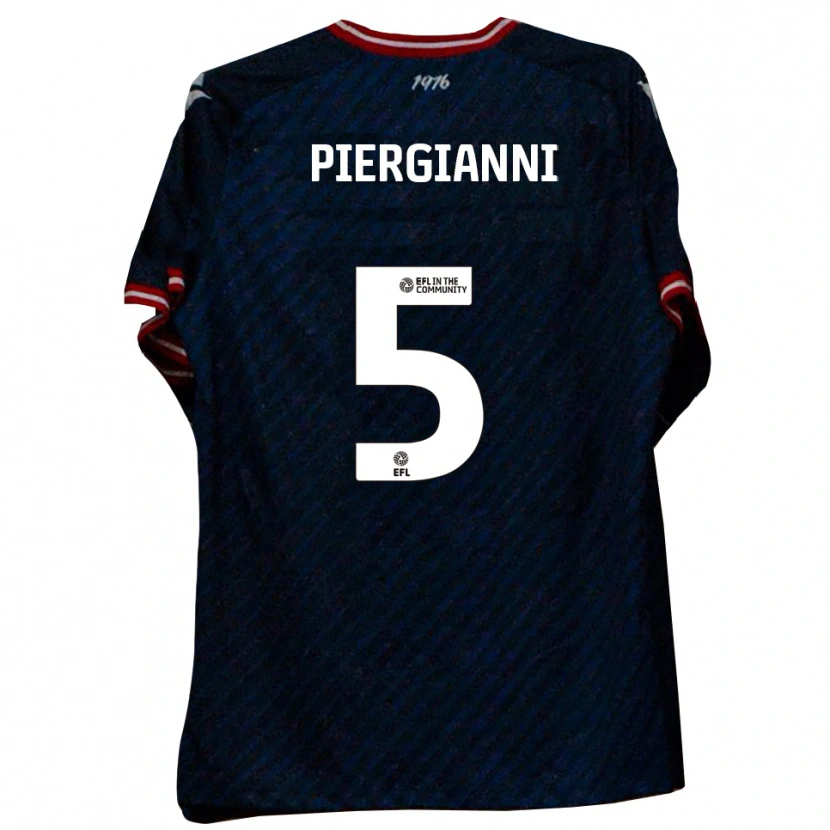 Danxen Hombre Camiseta Carl Piergianni #5 Azul Marino Rojo 2ª Equipación 2025/26 La Camisa