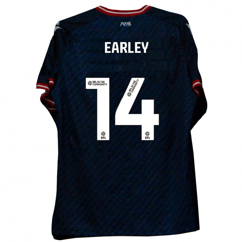 Danxen Hombre Camiseta Saxon Earley #14 Azul Marino Rojo 2ª Equipación 2025/26 La Camisa