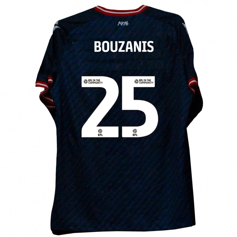 Danxen Hombre Camiseta Dean Bouzanis #25 Azul Marino Rojo 2ª Equipación 2025/26 La Camisa