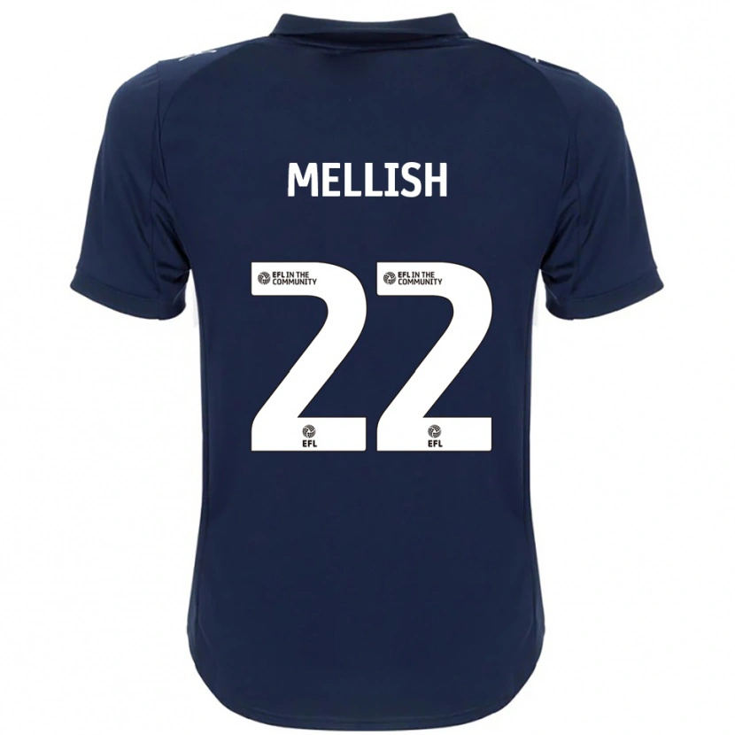 Danxen Hombre Camiseta Jon Mellish #22 Azul Marino Blanco 2ª Equipación 2025/26 La Camisa