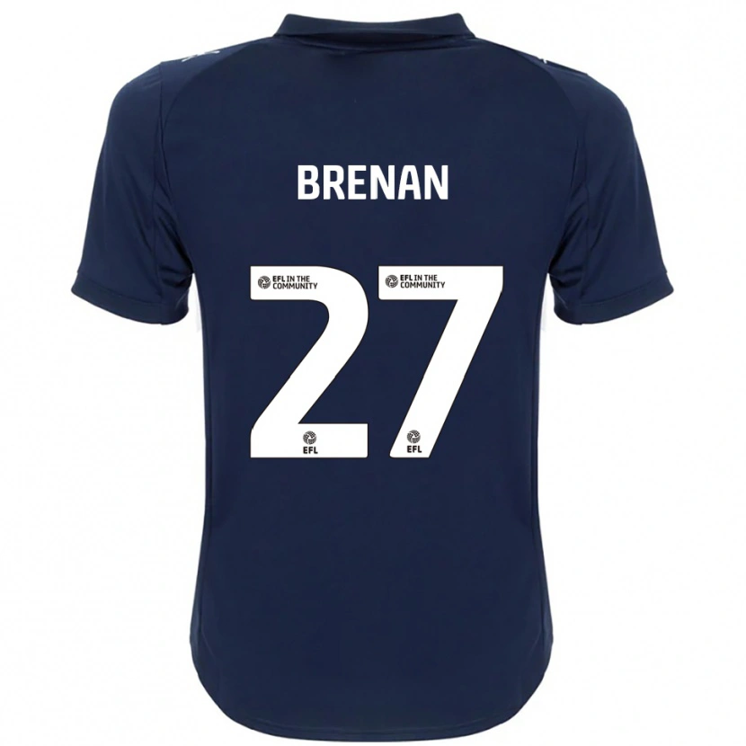Danxen Hombre Camiseta Tobias Brenan #27 Azul Marino Blanco 2ª Equipación 2025/26 La Camisa
