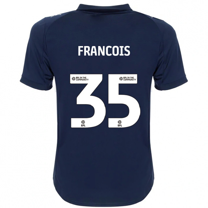 Danxen Hombre Camiseta Tyrese Francois #35 Azul Marino Blanco 2ª Equipación 2025/26 La Camisa