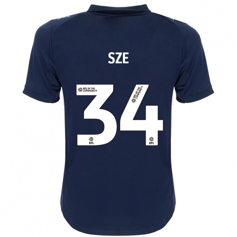 Danxen Hombre Camiseta Chris Sze #34 Azul Marino Blanco 2ª Equipación 2025/26 La Camisa