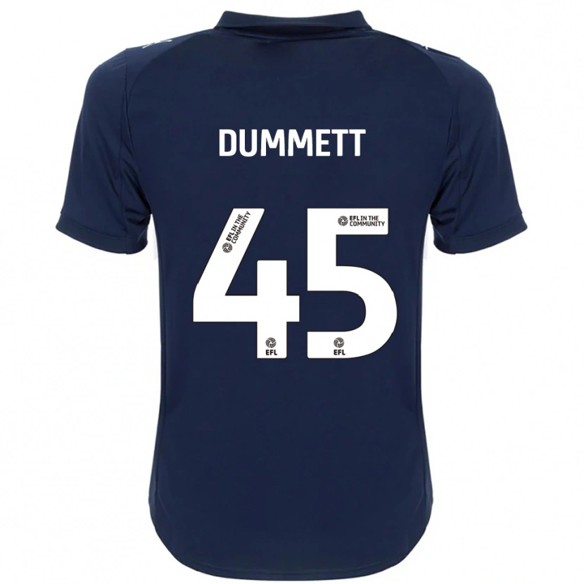 Danxen Hombre Camiseta Paul Dummett #45 Azul Marino Blanco 2ª Equipación 2025/26 La Camisa