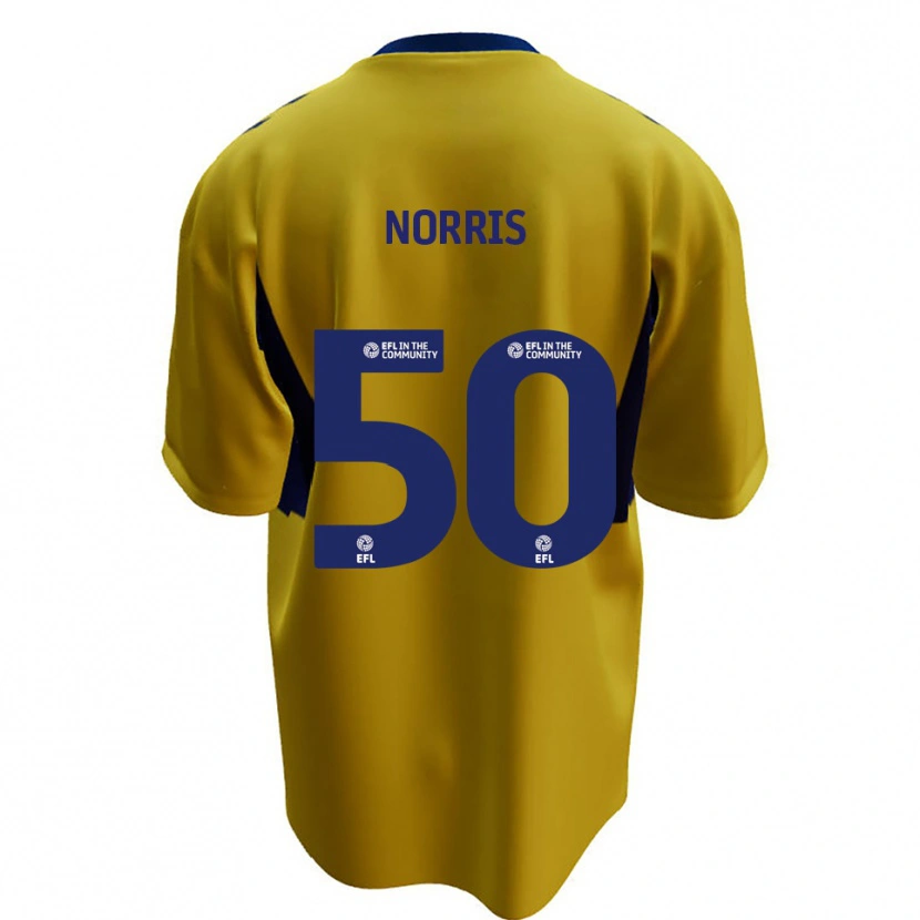 Danxen Hombre Camiseta Will Norris #50 Amarillo Azul 2ª Equipación 2025/26 La Camisa
