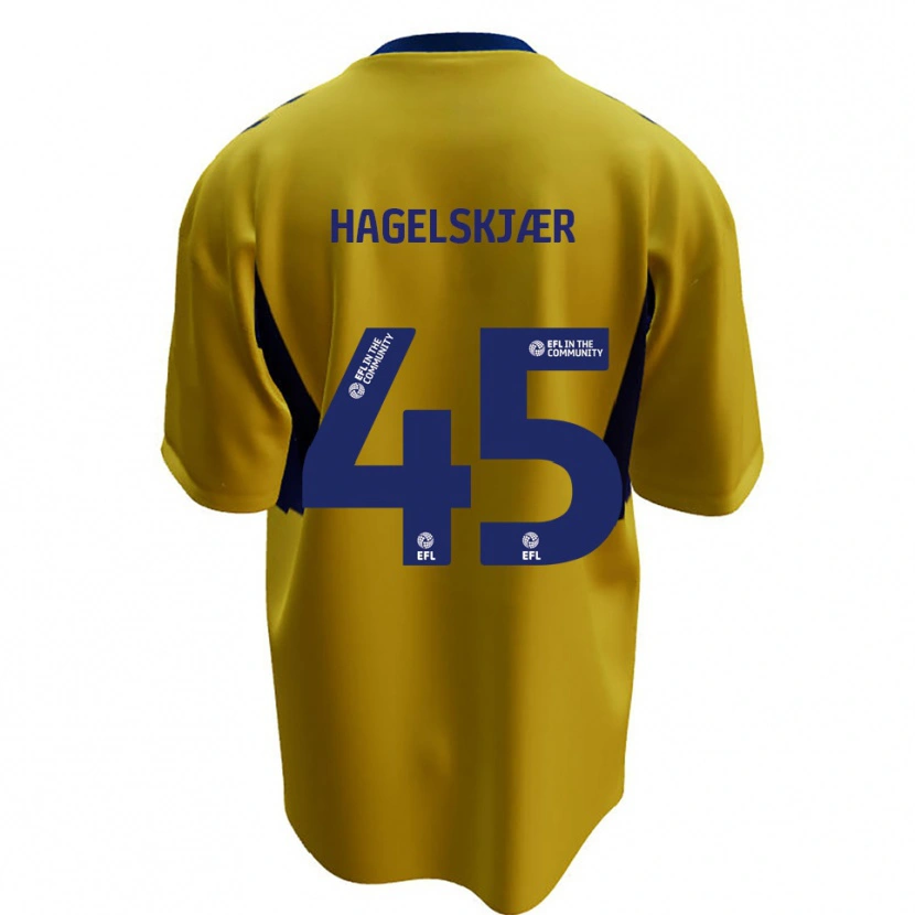 Danxen Hombre Camiseta Anders Hagelskjær #45 Amarillo Azul 2ª Equipación 2025/26 La Camisa