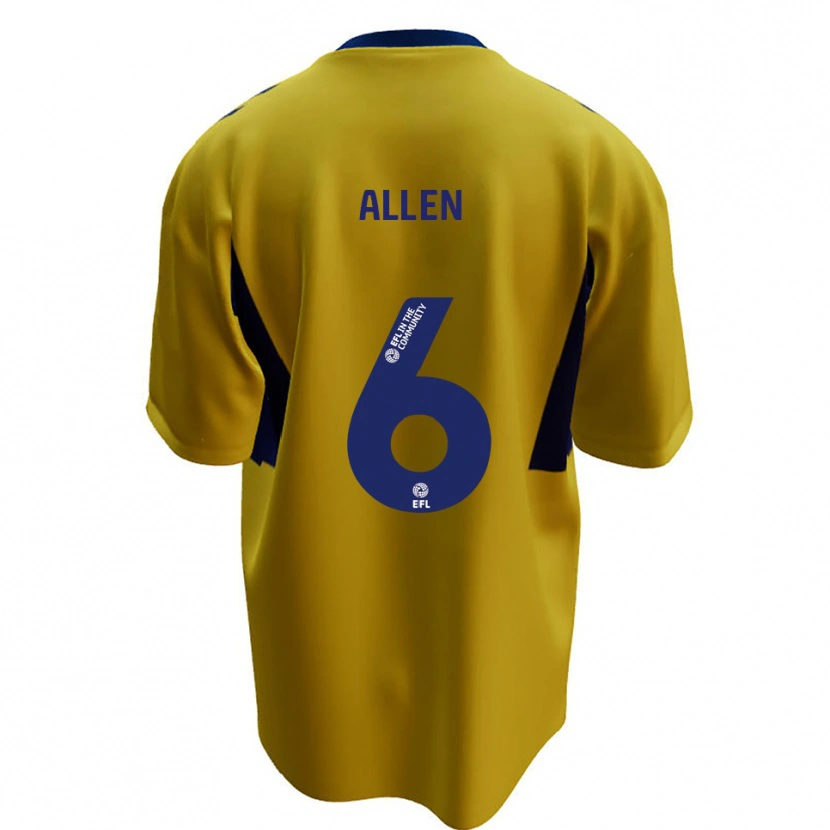 Danxen Hombre Camiseta Taylor Allen #6 Amarillo Azul 2ª Equipación 2025/26 La Camisa