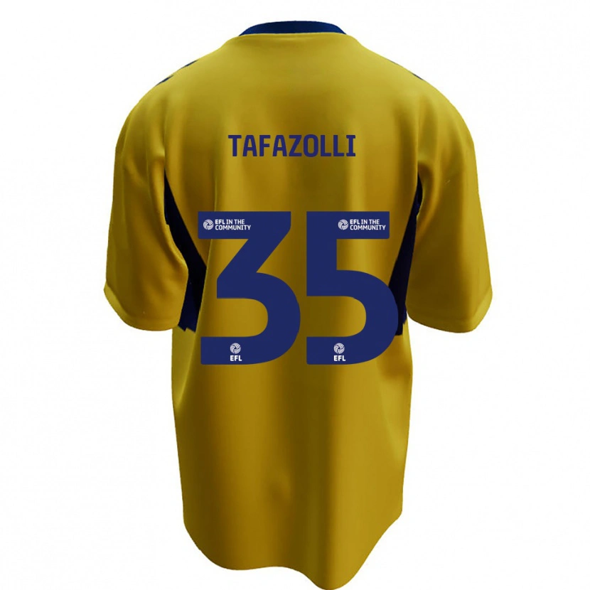 Danxen Hombre Camiseta Ryan Tafazolli #35 Amarillo Azul 2ª Equipación 2025/26 La Camisa