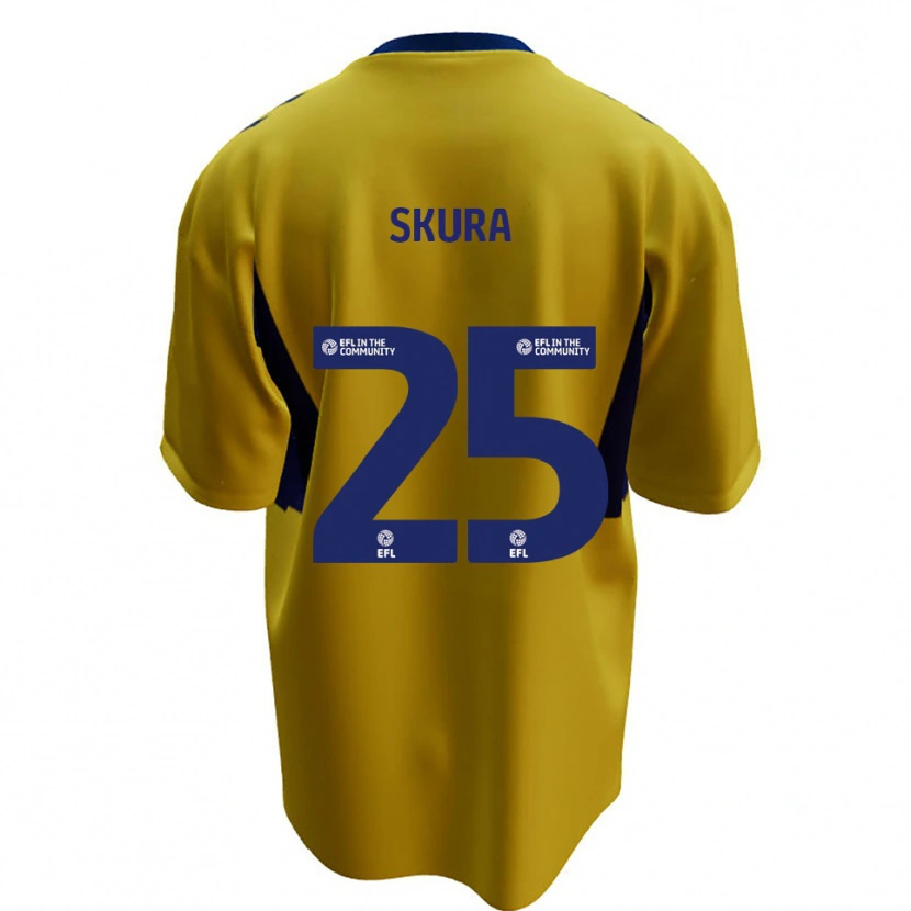 Danxen Hombre Camiseta Declan Skura #25 Amarillo Azul 2ª Equipación 2025/26 La Camisa