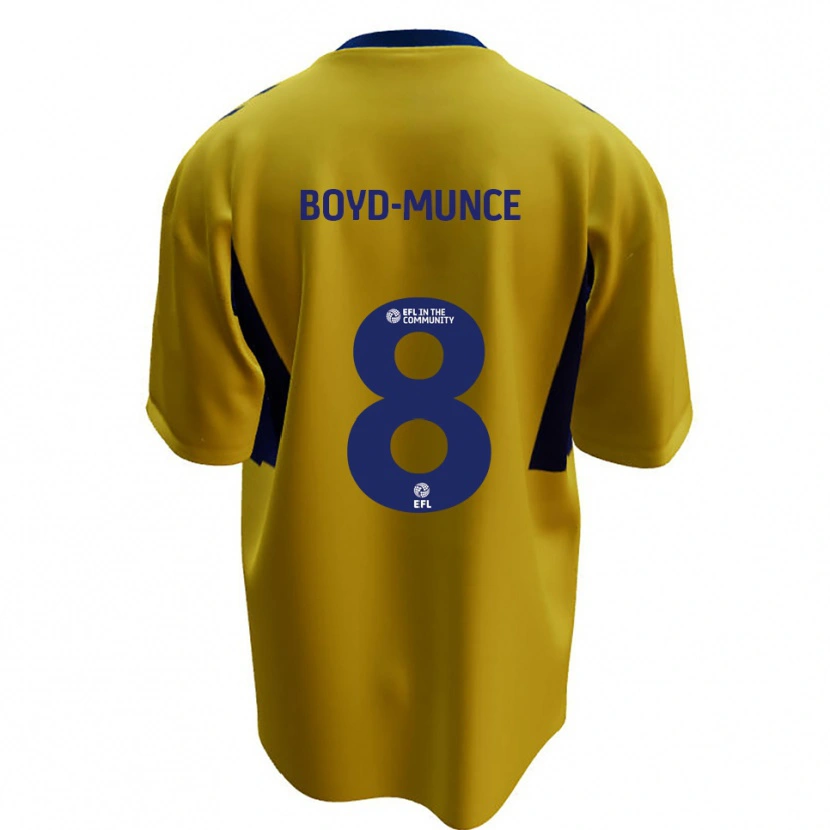 Danxen Hombre Camiseta Caolan Boyd-Munce #8 Amarillo Azul 2ª Equipación 2025/26 La Camisa