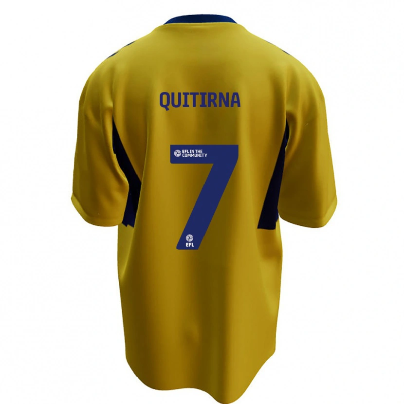 Danxen Hombre Camiseta Armando Quitirna #7 Amarillo Azul 2ª Equipación 2025/26 La Camisa