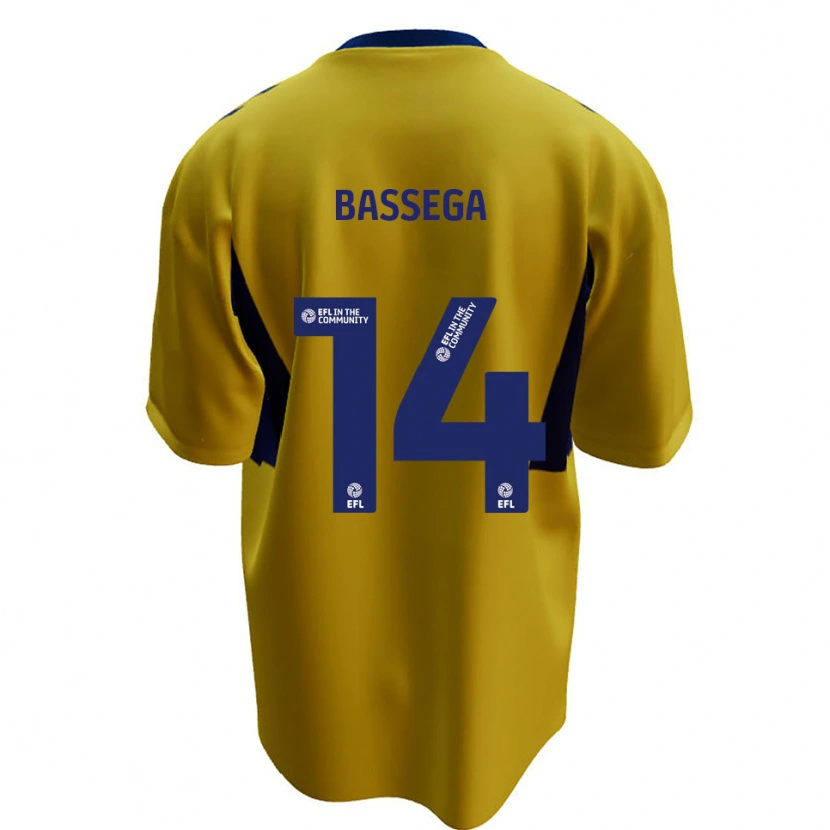 Danxen Hombre Camiseta Nsemi Bassega #14 Amarillo Azul 2ª Equipación 2025/26 La Camisa