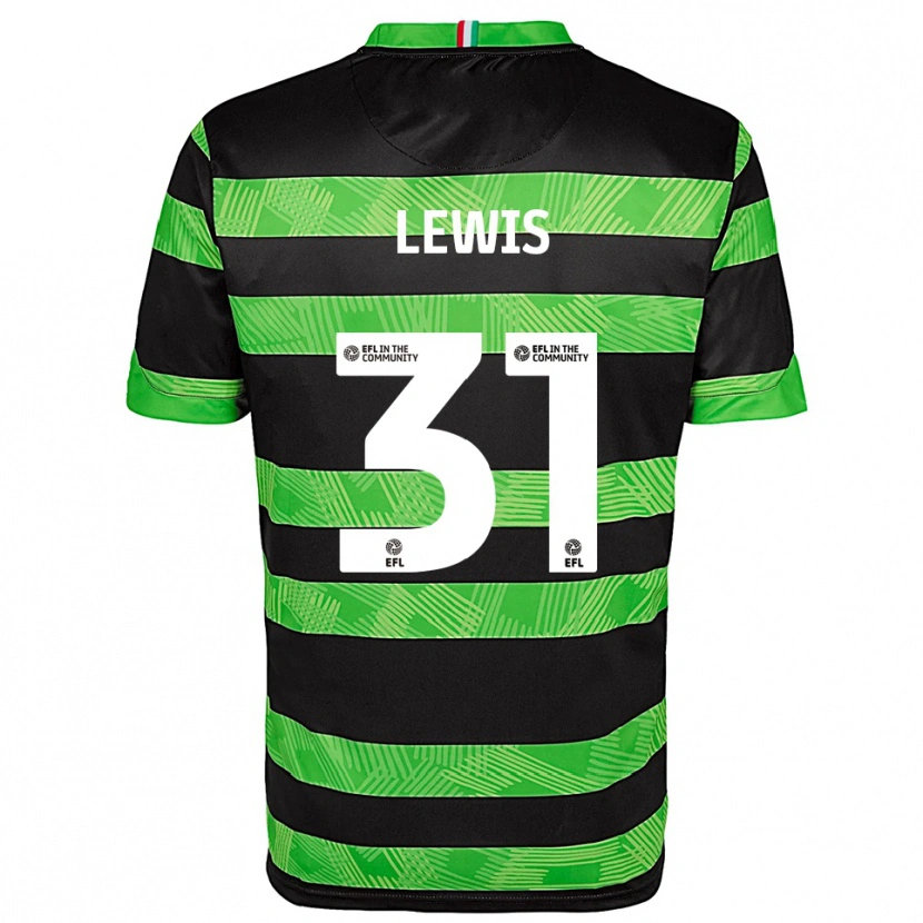 Danxen Hombre Camiseta Joe Lewis #31 Negro Verde 2ª Equipación 2025/26 La Camisa