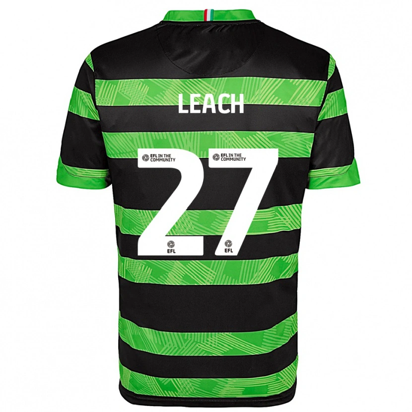 Danxen Hombre Camiseta Ed Leach #27 Negro Verde 2ª Equipación 2025/26 La Camisa