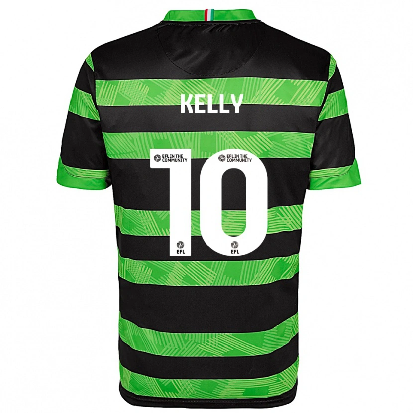 Danxen Hombre Camiseta Josh Kelly #10 Negro Verde 2ª Equipación 2025/26 La Camisa
