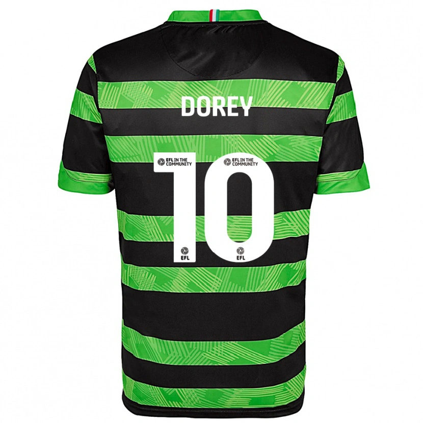 Danxen Hombre Camiseta Ellie Dorey #10 Negro Verde 2ª Equipación 2025/26 La Camisa