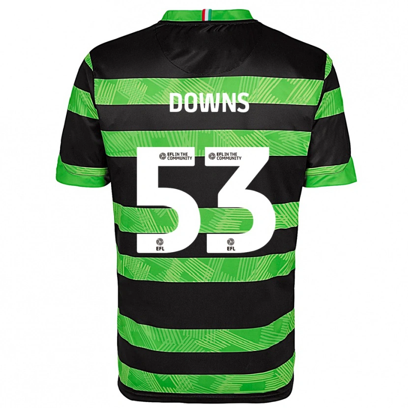 Danxen Hombre Camiseta Oliver Downs #53 Negro Verde 2ª Equipación 2025/26 La Camisa