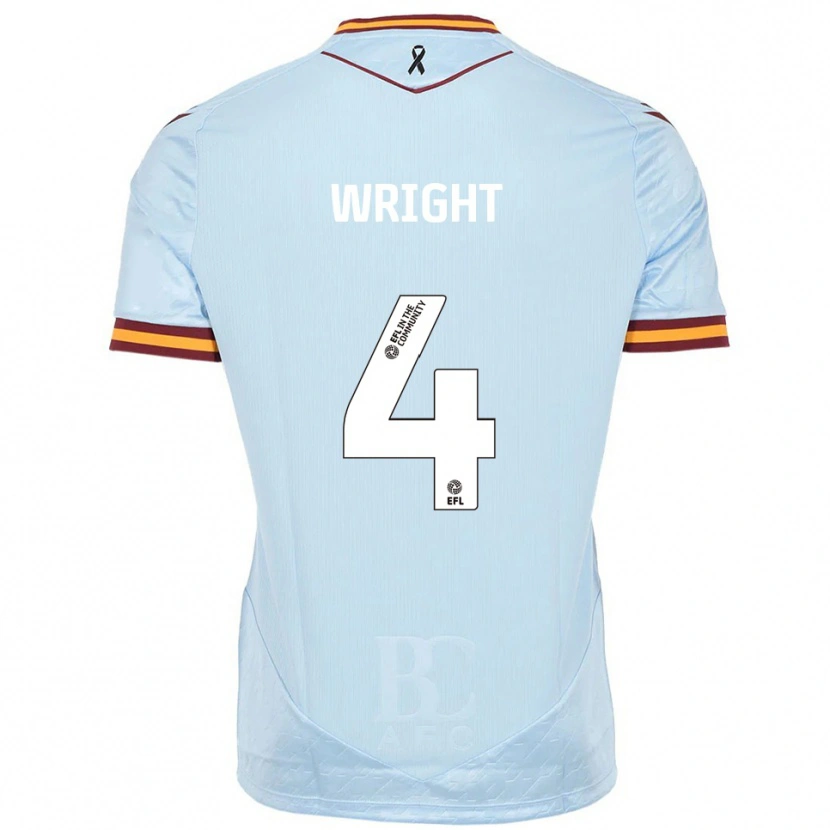 Danxen Hombre Camiseta Joe Wright #4 Celeste 2ª Equipación 2025/26 La Camisa
