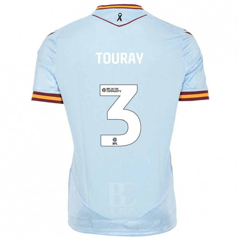 Danxen Hombre Camiseta Ibou Touray #3 Celeste 2ª Equipación 2025/26 La Camisa
