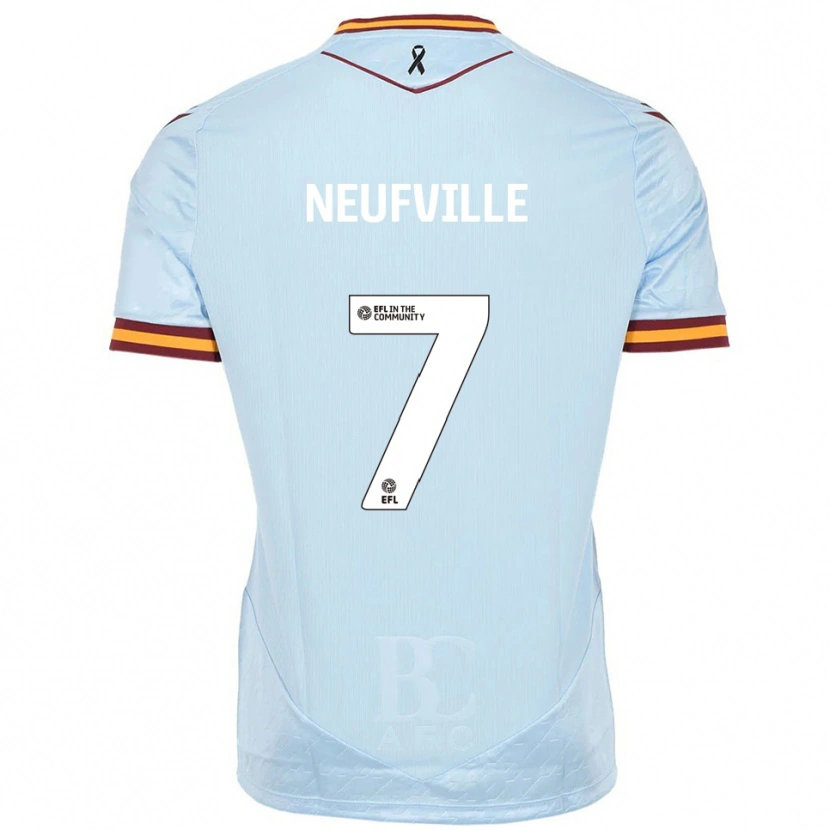 Danxen Hombre Camiseta Josh Neufville #7 Celeste 2ª Equipación 2025/26 La Camisa