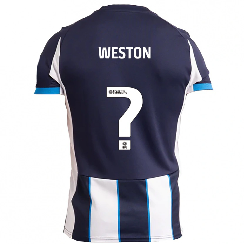 Danxen Hombre Camiseta Lily Weston #0 Blanco Azul Marino 2ª Equipación 2025/26 La Camisa