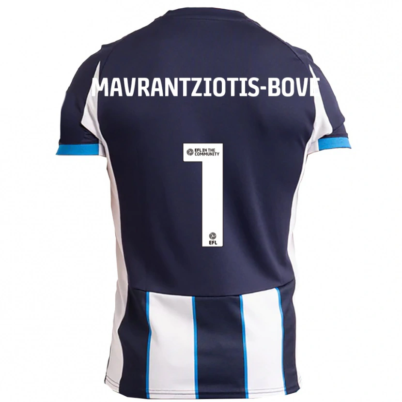 Danxen Hombre Camiseta Kane Mavrantziotis-Bove #1 Blanco Azul Marino 2ª Equipación 2025/26 La Camisa