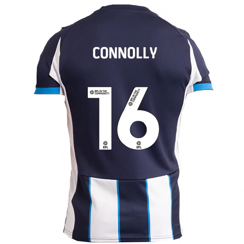 Danxen Hombre Camiseta Callum Connolly #16 Blanco Azul Marino 2ª Equipación 2025/26 La Camisa