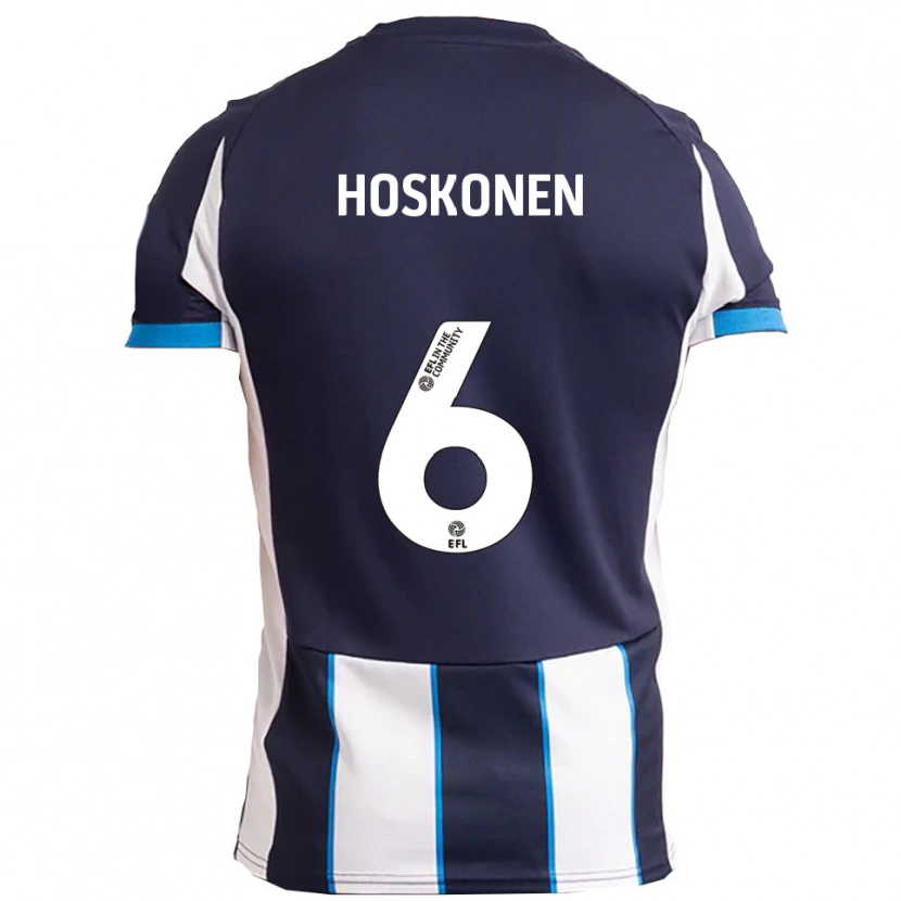 Danxen Hombre Camiseta Arttu Hoskonen #6 Blanco Azul Marino 2ª Equipación 2025/26 La Camisa