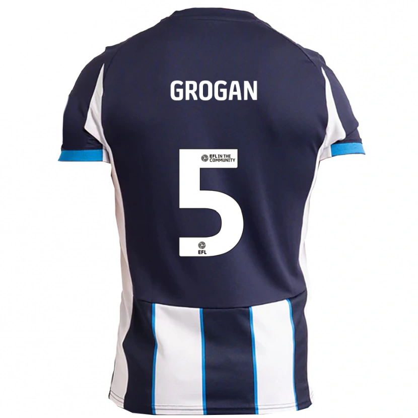 Danxen Hombre Camiseta Christy Grogan #5 Blanco Azul Marino 2ª Equipación 2025/26 La Camisa