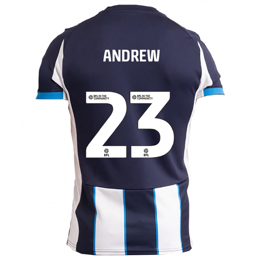 Danxen Hombre Camiseta Danny Andrew #23 Blanco Azul Marino 2ª Equipación 2025/26 La Camisa