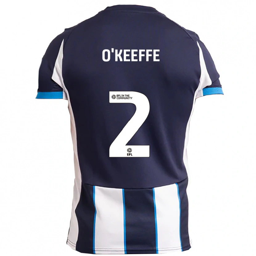 Danxen Hombre Camiseta Corey O'keeffe #2 Blanco Azul Marino 2ª Equipación 2025/26 La Camisa