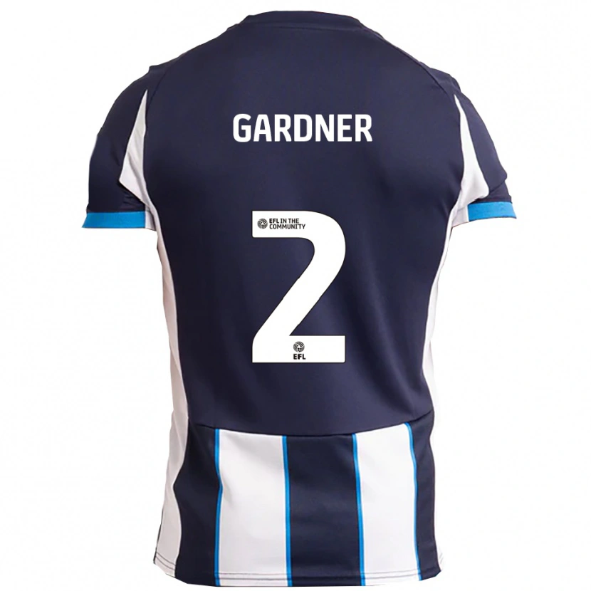 Danxen Hombre Camiseta Saul Gardner #2 Blanco Azul Marino 2ª Equipación 2025/26 La Camisa
