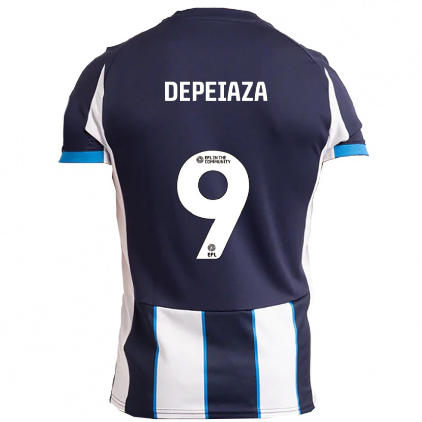 Danxen Hombre Camiseta Kylan Depeiaza #9 Blanco Azul Marino 2ª Equipación 2025/26 La Camisa