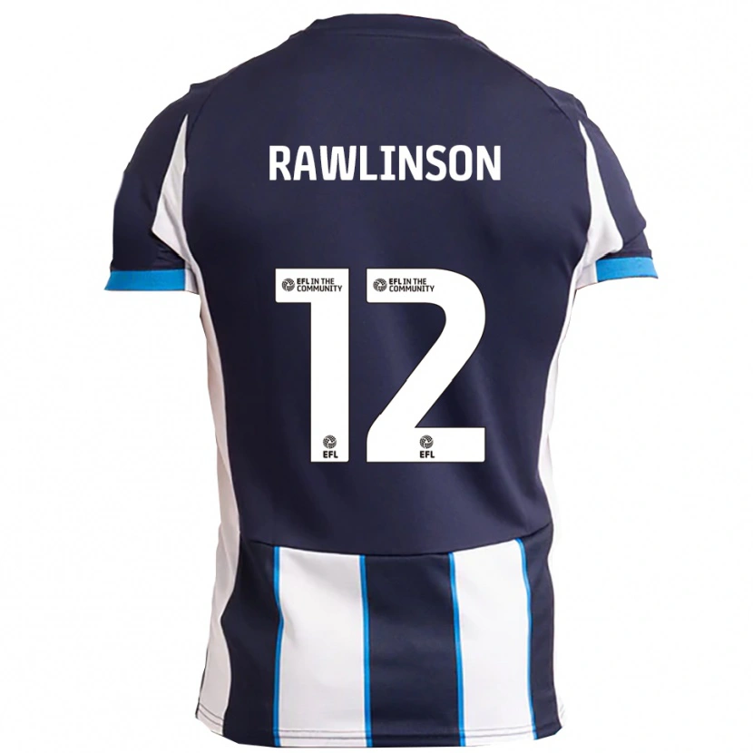 Danxen Hombre Camiseta Louie Rawlinson #12 Blanco Azul Marino 2ª Equipación 2025/26 La Camisa