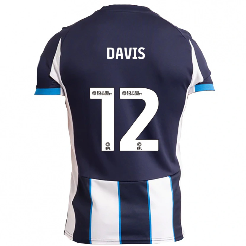 Danxen Hombre Camiseta Archie Davis #12 Blanco Azul Marino 2ª Equipación 2025/26 La Camisa
