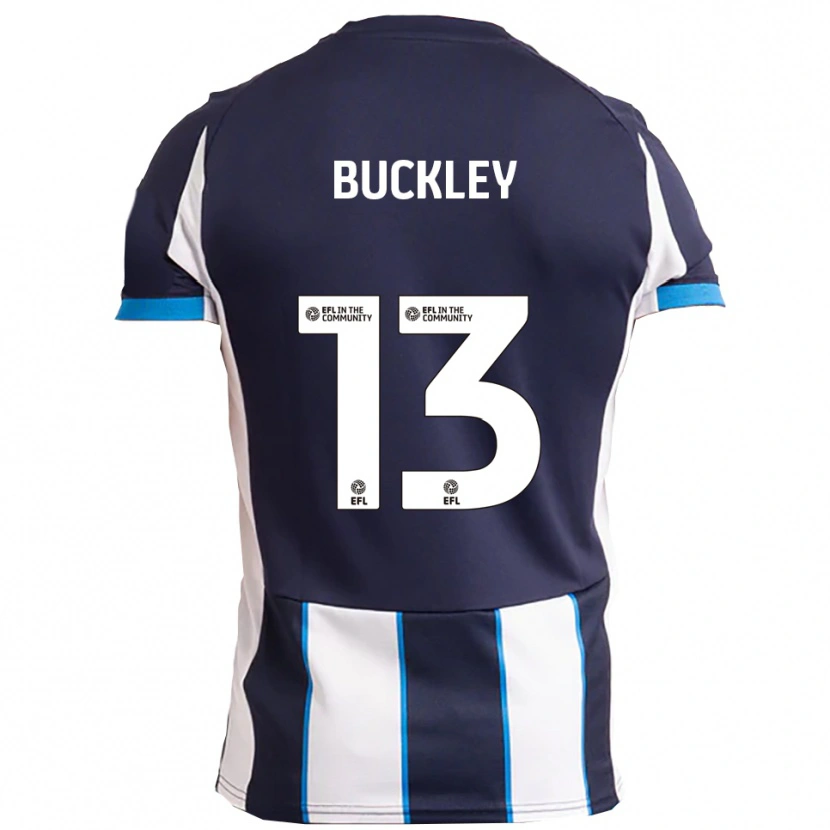 Danxen Hombre Camiseta Benjamin Buckley #13 Blanco Azul Marino 2ª Equipación 2025/26 La Camisa