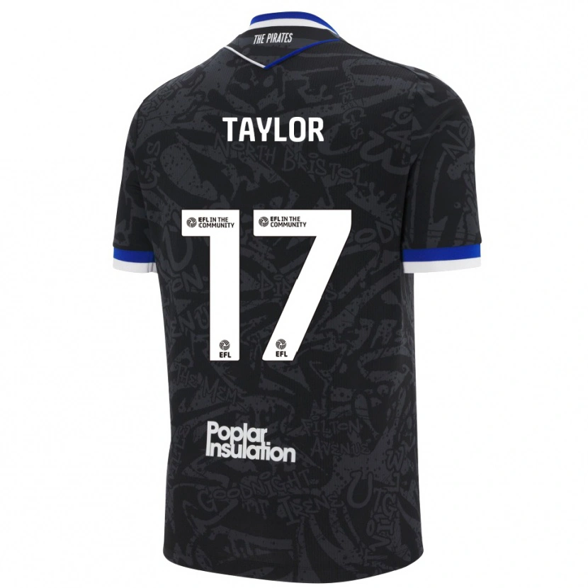 Danxen Hombre Camiseta Connor Taylor #17 Negro Blanco 2ª Equipación 2025/26 La Camisa
