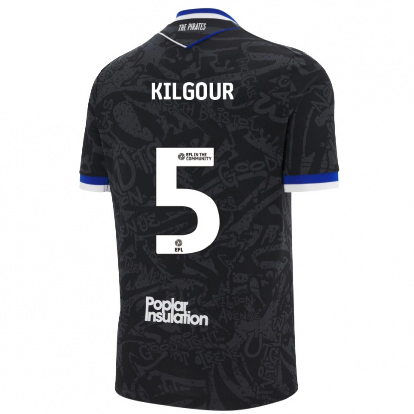 Danxen Hombre Camiseta Alfie Kilgour #5 Negro Blanco 2ª Equipación 2025/26 La Camisa